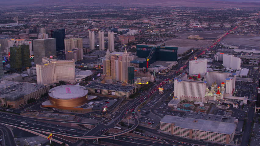 Las Vegas Wide Angle Aerial Shot By Night - LAS VEGAS, NEVADA/USA APRIL ...