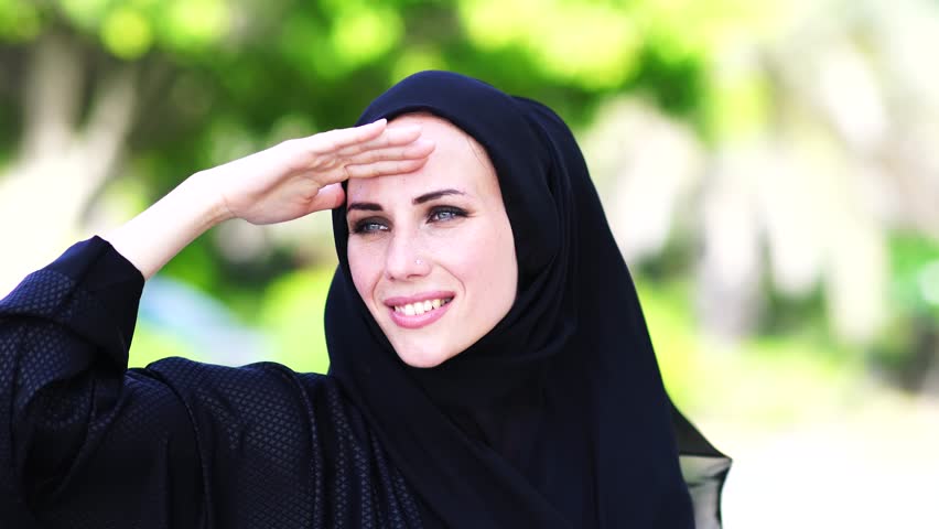 4k00 09portrait Of An Arabic Young Woman With Her Beautiful Blue Young Woman With Her Beautiful Blue