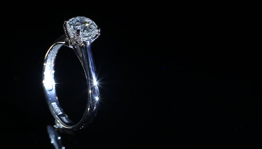 Stock video of silver diamond excellent ring with turning | 2890885 ...