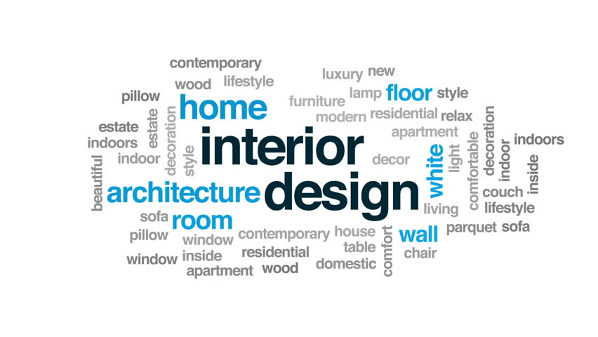 Interior Design Animated Word Cloud, Stock Footage Video (100 Royalty