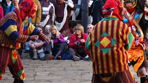 Bumthang, Bhutan - March, 2016: Tamshing Phala Chhoupa festival, Tamshing Monastery, nr Jakar