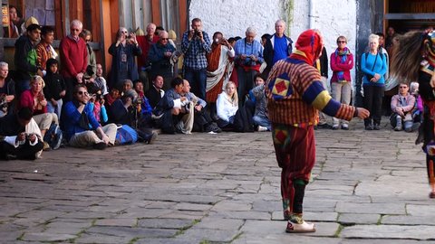 Bumthang, Bhutan - March, 2016: Tamshing Phala Chhoupa festival, Tamshing Monastery, nr Jakar