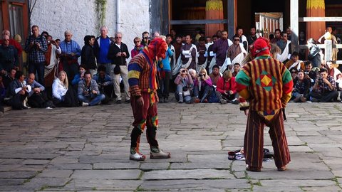 Bumthang, Bhutan - March, 2016: Tamshing Phala Chhoupa festival, Tamshing Monastery, nr Jakar