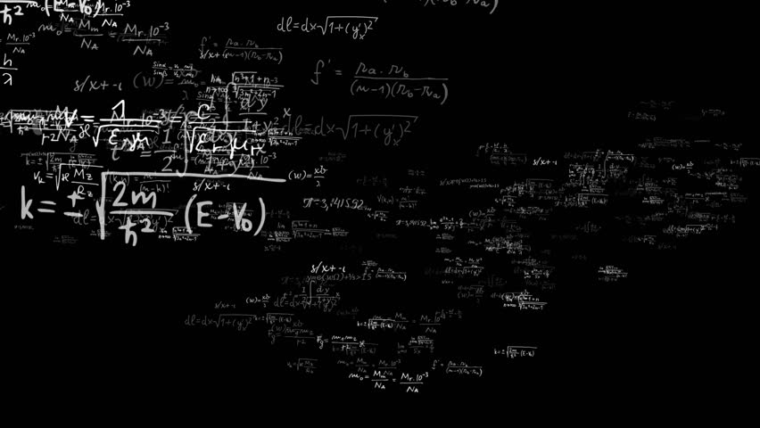 Maths Equations Appearing On Chalkboard And Zooming In Animation Stock ...