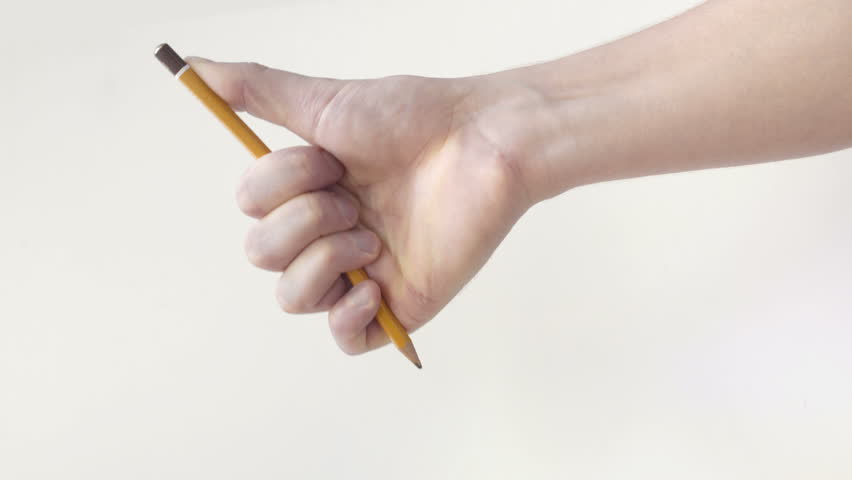 4k00 12young Man Breaking Pencil With One Hand While In Stress