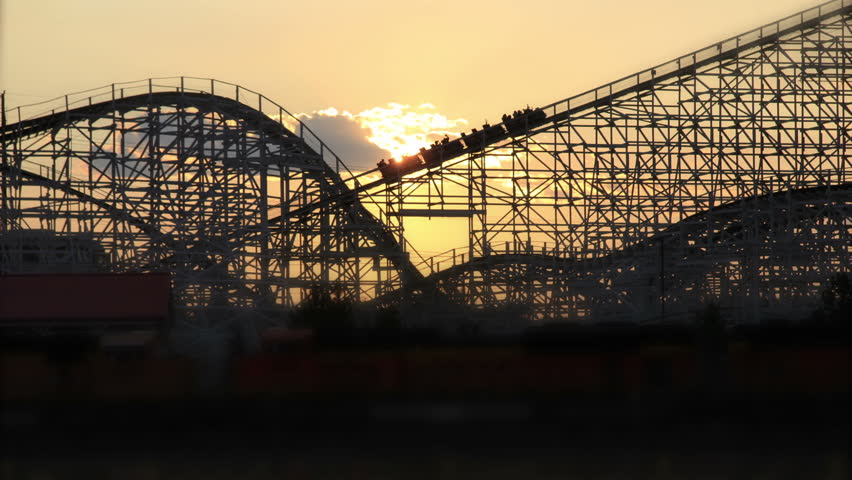 Roller Coaster Sunset Time Lapse Stock Footage Video (100% Royalty-free ...