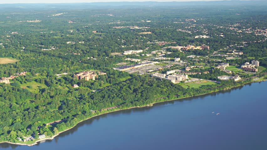 Poughkeepsie NY Area AERIALS Including City, IBM Factory On Hudson ...