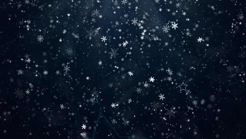 Snowflakes Falling On Black Background, Seamless Loop Stock Footage ...