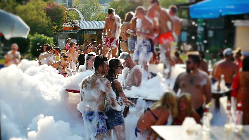 Budva, Montenegro, 15th August 2017: Guys And Girls Are Bathing And