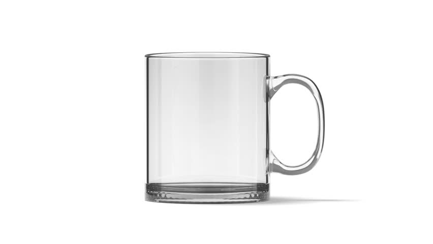 Download Blank Glass Tea Mug Mockup Isolated, Looped Rotation, Clipping Masks, 3d Rendering. Clear 11 Oz ...