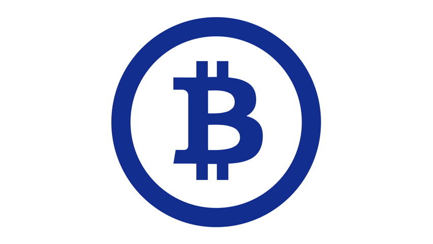 Animation Rotate Bitcoin Cartoon Style On White Background ...