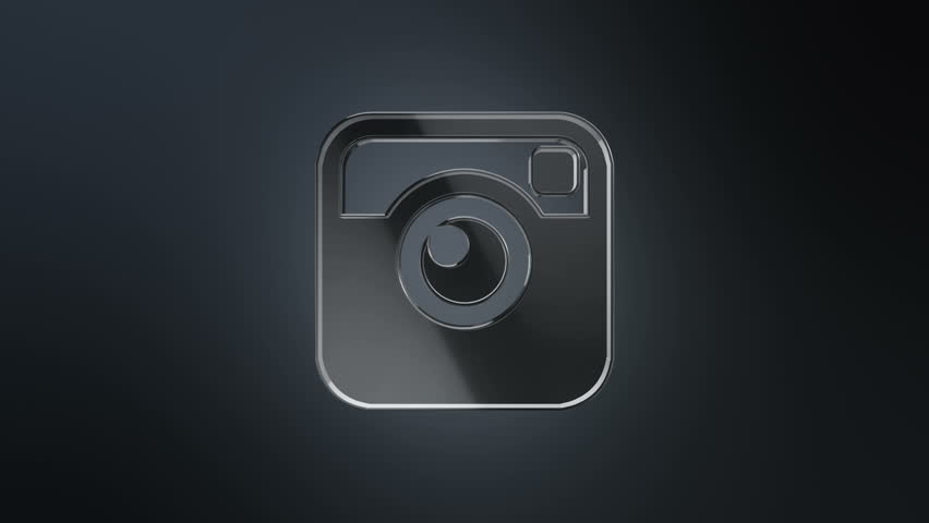 Editorial Animation: 3D Rotation Of Symbol Of Instagram Logo From Glass ...