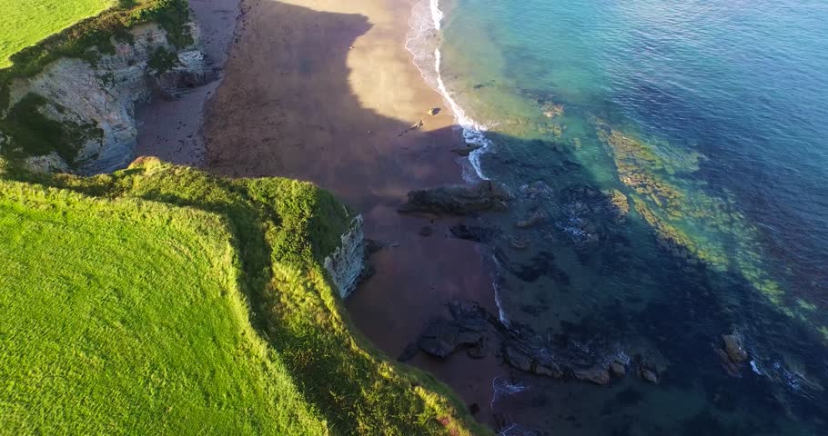  Rocky Bay beach, Co Cork, Ireland aerial bird eye view