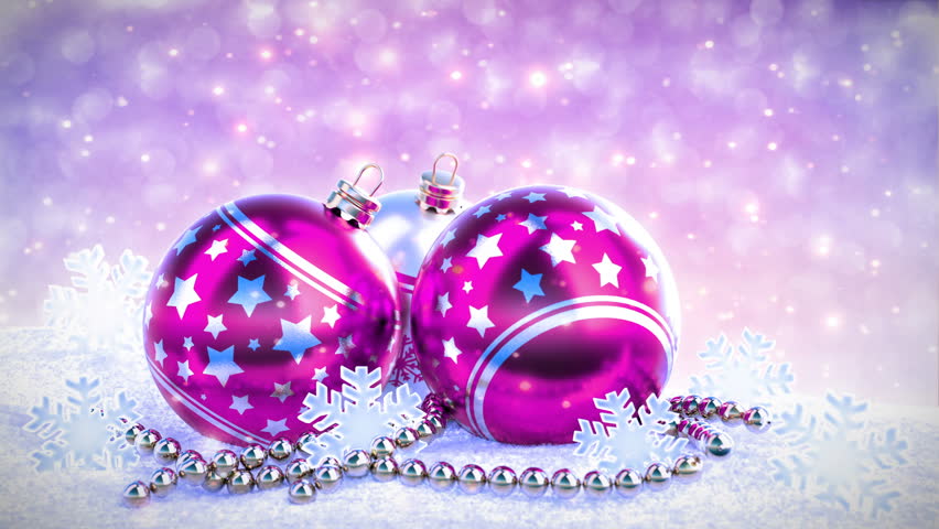 Purple And Silver Christmas Balls Stock Footage Video 100