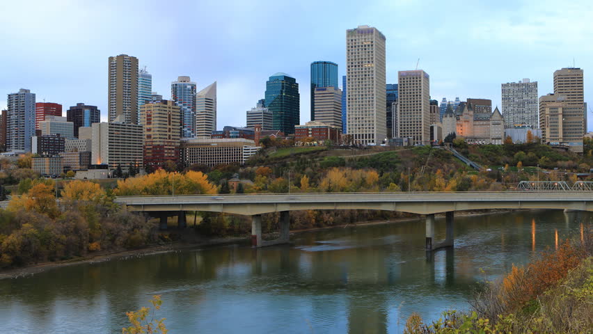 Waterfront View Of Downtown Edmonton, AB Stock Footage Video 1080682 ...