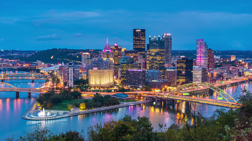 Pittsburgh, Pennsylvania, USA City Skyline. Stock Footage Video ...