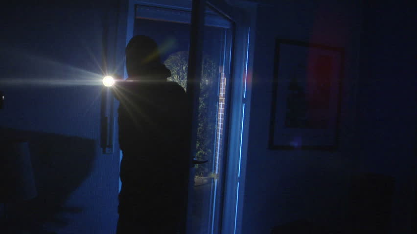 A Burglar Opens a Porch Stock Footage Video (100% Royalty-free ...