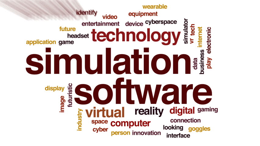 Simulation Software Animated Word Cloud, Text Design Animation. Stock ...