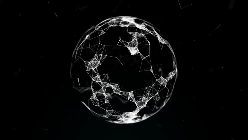 sphere globe and space in the form of a plexus abstract geometric the world form space