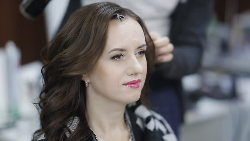Hairdresser Makes The Final Stage Stock Footage Video 100