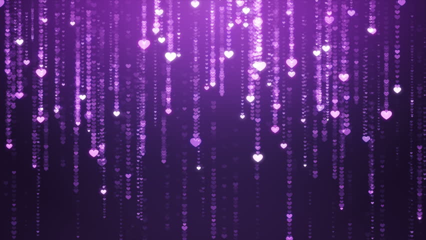 Animated Background Featuring Purple Hearts Stock Footage Video (100%