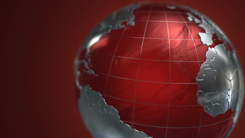 Beautiful Red Rotating Globe Stock Videoer 100 Royaltyfri 34914055