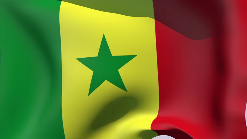 Senegal Close Up Waving Flag - HD Loop Stock Footage Video 1185226