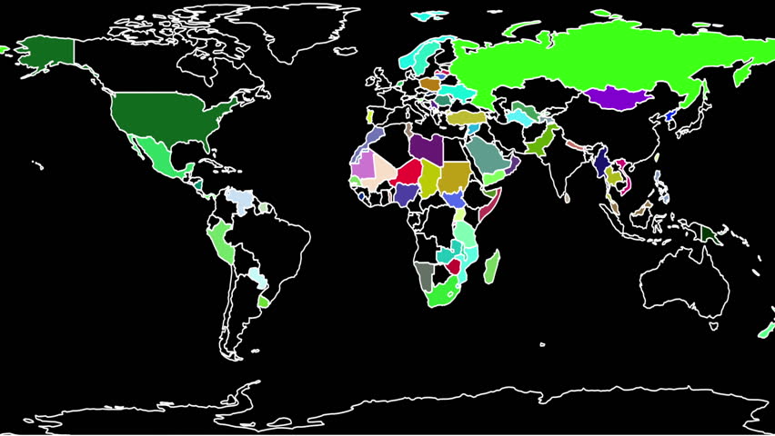 Political Map Of The World, Drawing And Coloring Individual Countries ...