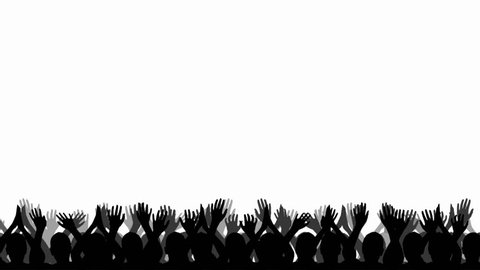 Cheering Crowd Silhouettes Isolated On Stock Footage Video 100 Royalty Free 3756425 Shutterstock