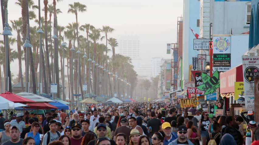 Venice Beach Boardwalk Time Lapse Footage Stock Clips Riding Skateboards Venice Beach California May 19 A Time Lapse Of Thousands Tourists Enjoying The