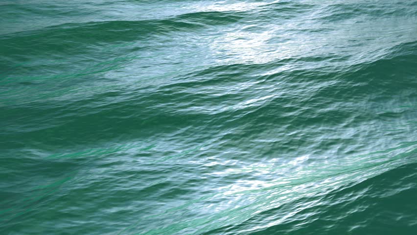 Slow Motion Fly Over Disturbed Ocean Water Surface, Loopable. (HD, High ...