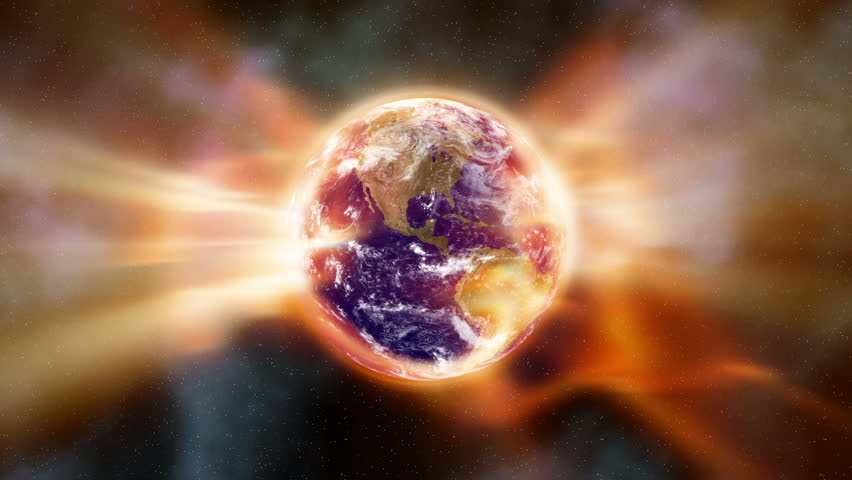 Animation Of Burning Earth From Solar Heat Wave With Special Effects ...