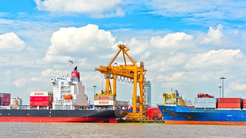 Video Stock A Tema Shipping Import Export Container Cargo 100