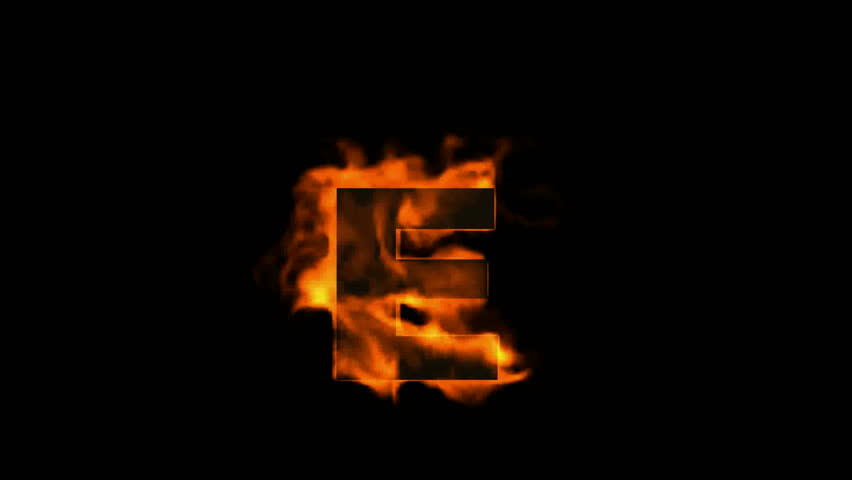 Fire Letter E,uppercase. Stock Footage Video (100% Royalty-free ...