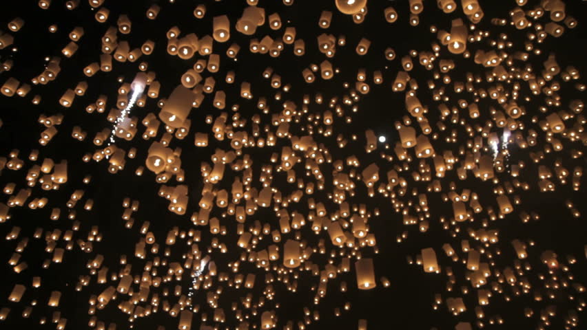 Loi Krathong festival in Chiang Mai Thailand 