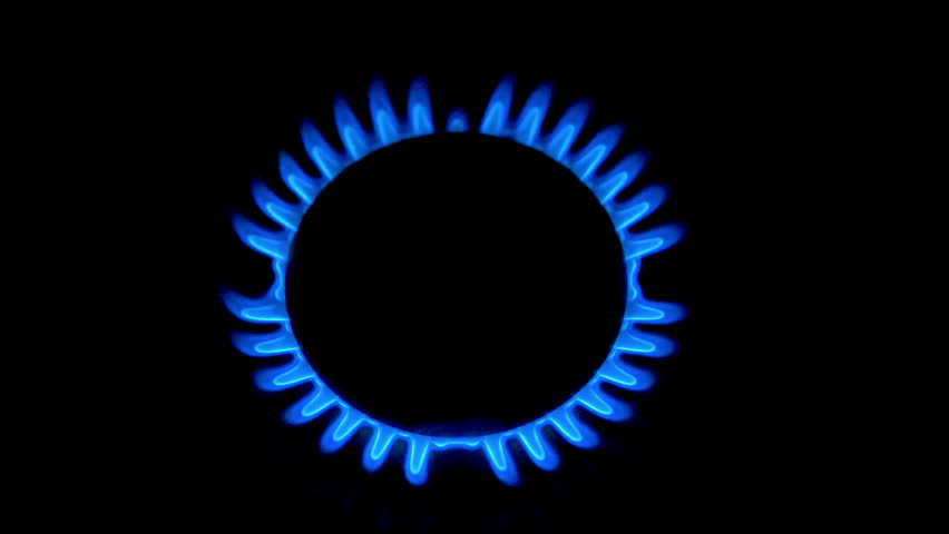 gas burning from a kitchen gas stove in slow motion. High speed 250fps.