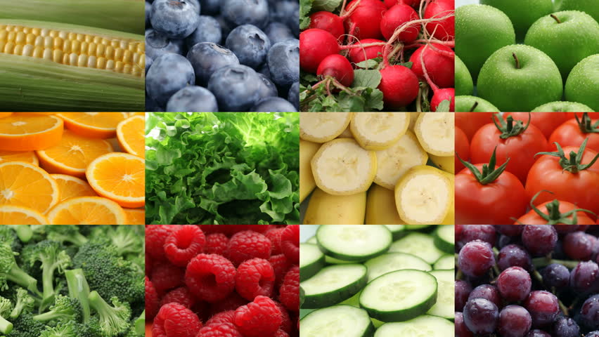 Fresh Fruits and Vegetables Video Stock Footage Video 
