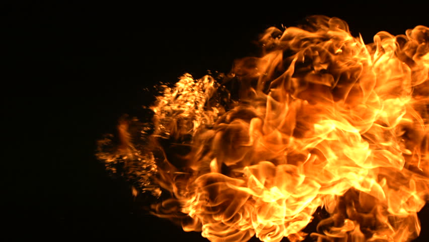 Stock video of slow motion shot fire ball explosion ...