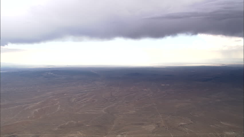 Rain Clouds Desert Plateau. Aerial Shot From Helicopter Over Desert ...