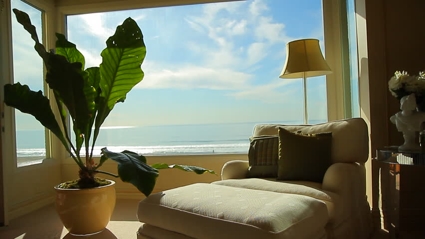 House Beach Window. a Beautiful Stock Footage Video (100% Royalty-free