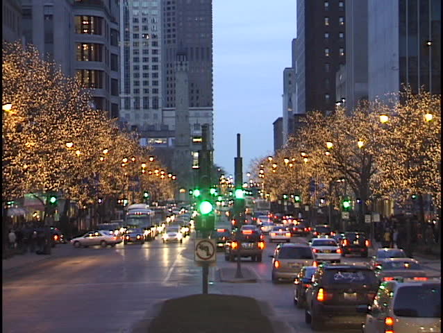 chicago michigan avenue at christmas 1 stock footage video chicago michigan avenue at christmas 1 stock footage video