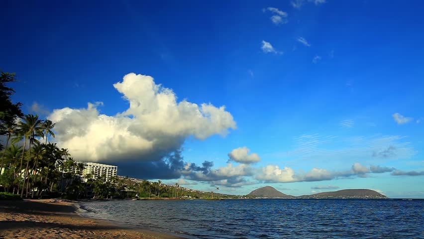 Amazing Sunset At The Waialae Beach Park, Honolulu, On ...