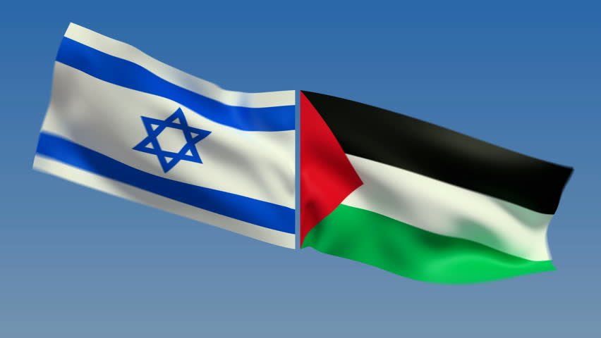 Loopable Israel And Palestine Flags. Stock Footage Video (100% Royalty 