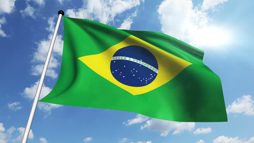 Brasil Flag Waving Against Time-lapse Clouds Background Stock Footage ...