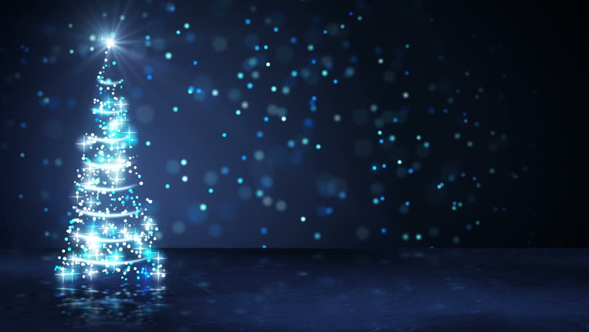 Blue Christmas Tree of Glowing Stock Footage Video (100