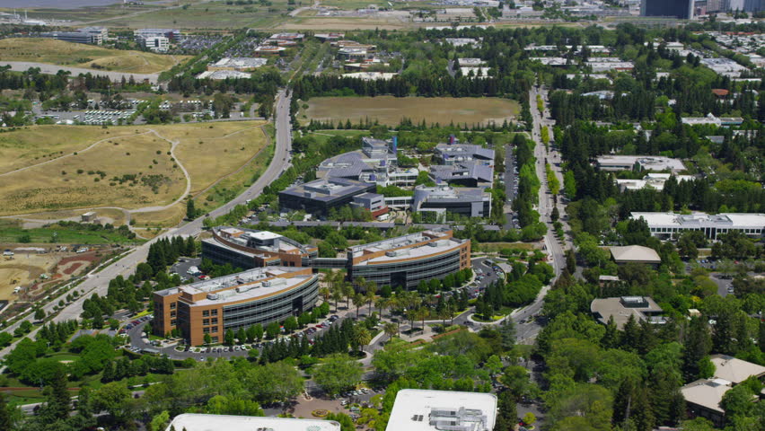 Aerial View Of Silicon Valley Area In California Stock Footage Video 