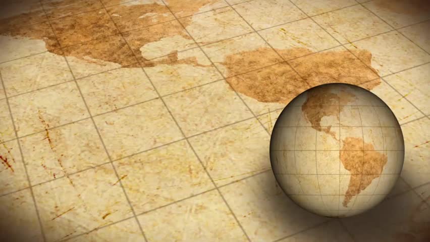 Stock Video Clip of Vintage Rotating Globe And Map Of The | Shutterstock