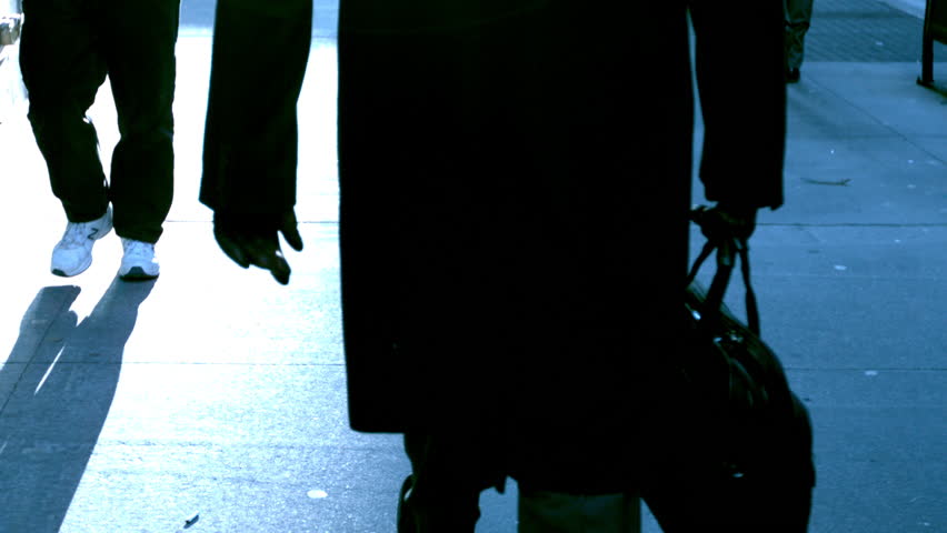 People Crowd Footsteps Long Shadows Silhouettes.Crowd Of Silhouetted ...