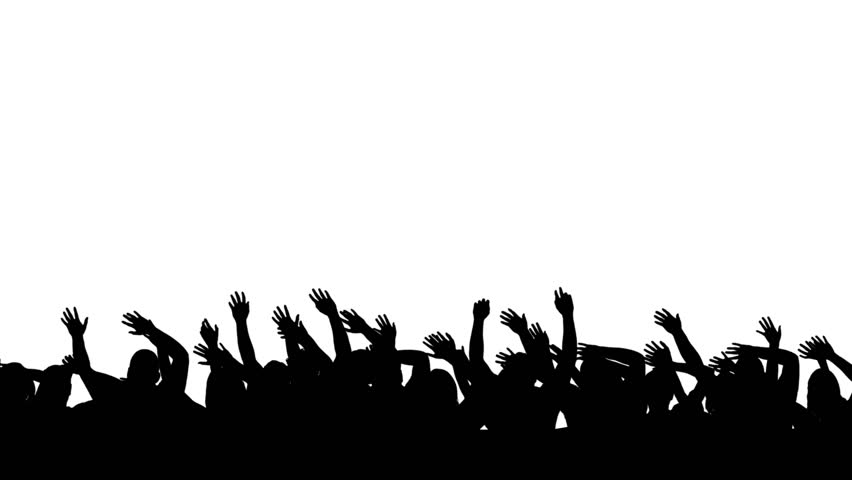 Crowd Silhouette, HD. Can Be Used As Luma Matte Stock Footage Video