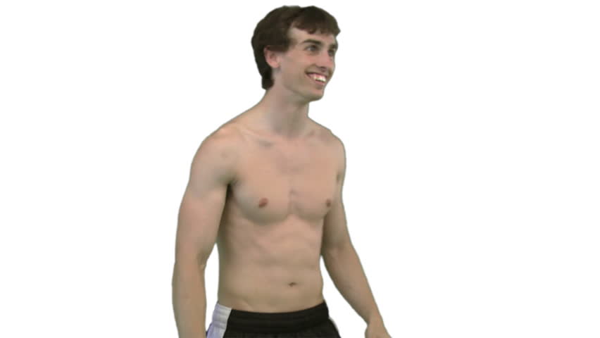 Shirtless man flexing muscles: Royalty-free video and 